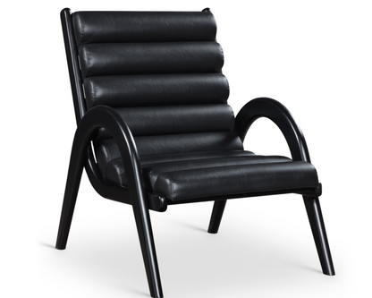 Randal Vegan Black Leather Upholstered Accent Chair
