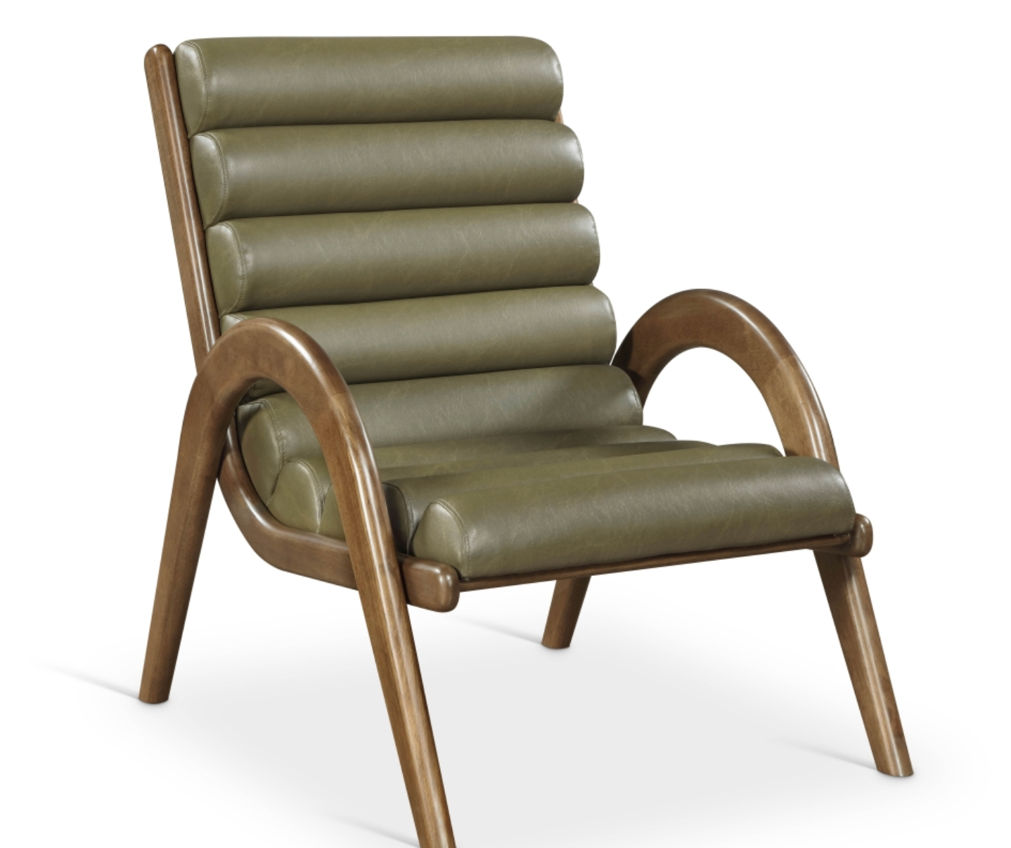 Randal Vegan Green Leather Upholstered Accent Chair