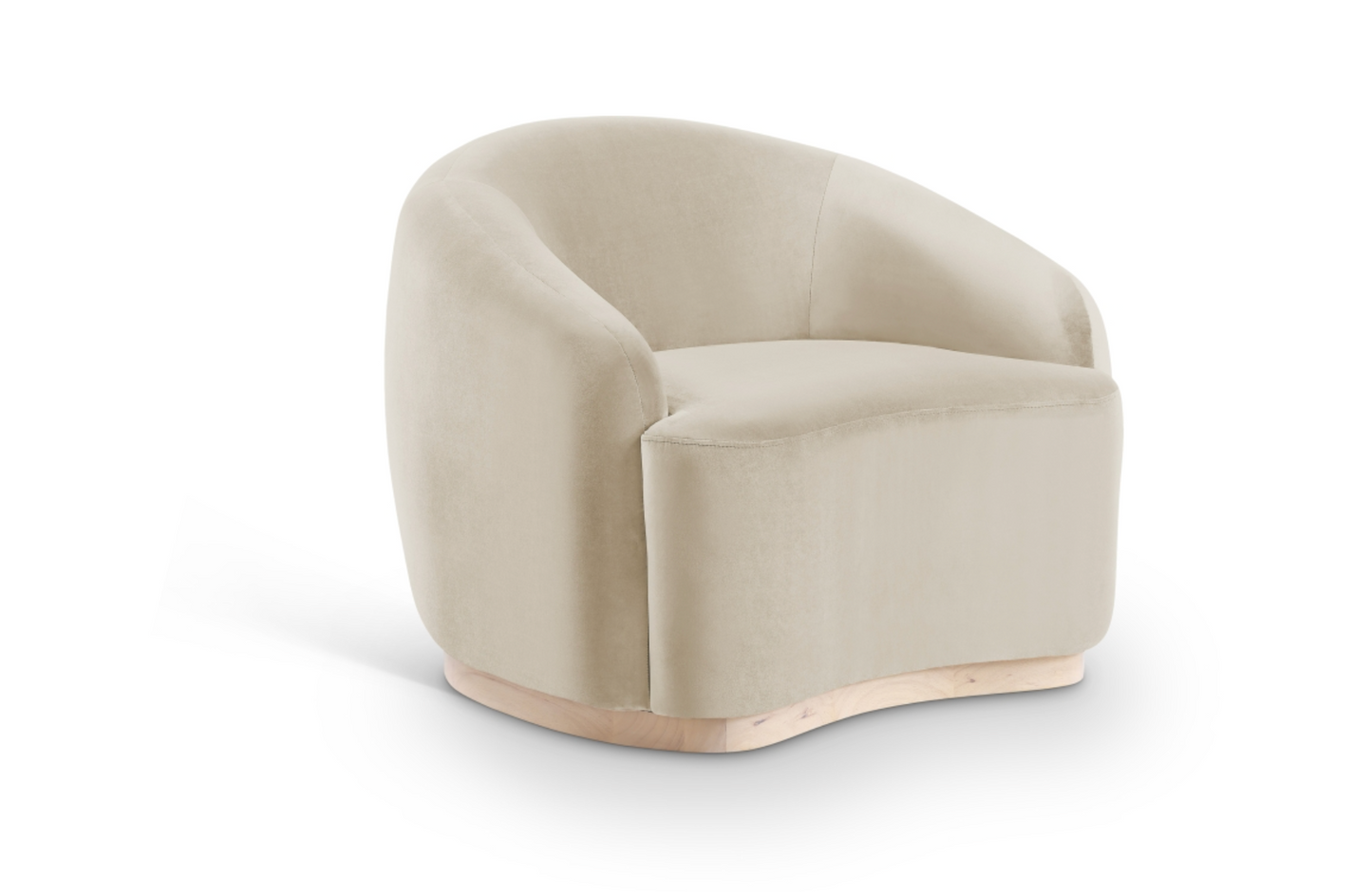 Gustavo Velvet Cream Upholstered Accent Chair