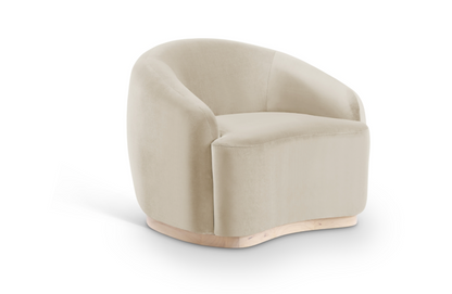 Gustavo Velvet Cream Upholstered Accent Chair