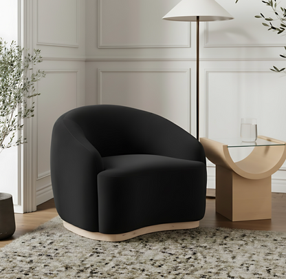 Gustavo Velvet Black Upholstered Accent Chair