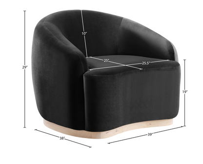 Gustavo Velvet Black Upholstered Accent Chair