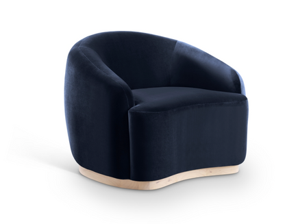 Gustavo Velvet Navy Upholstered Accent Chair