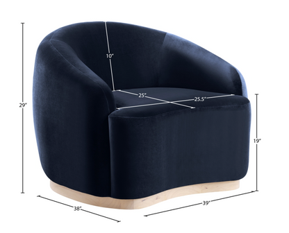 Gustavo Velvet Navy Upholstered Accent Chair