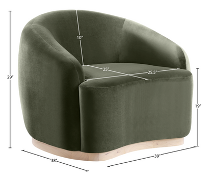 Gustavo Velvet Green Upholstered Accent Chair