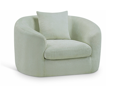 Penelope Chenille Mint Fabric Upholstered Accent Chair