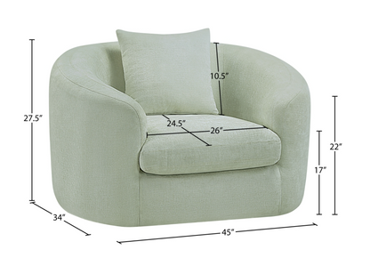 Penelope Chenille Mint Fabric Upholstered Accent Chair