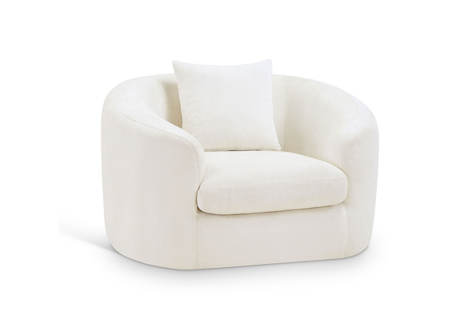 Penelope Chenille Cream Fabric Upholstered Accent Chair