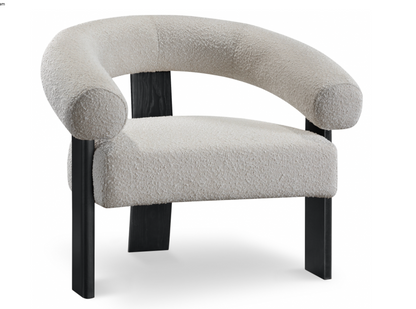 Winston Boucle Cream Fabric Upholstered Accent Chair