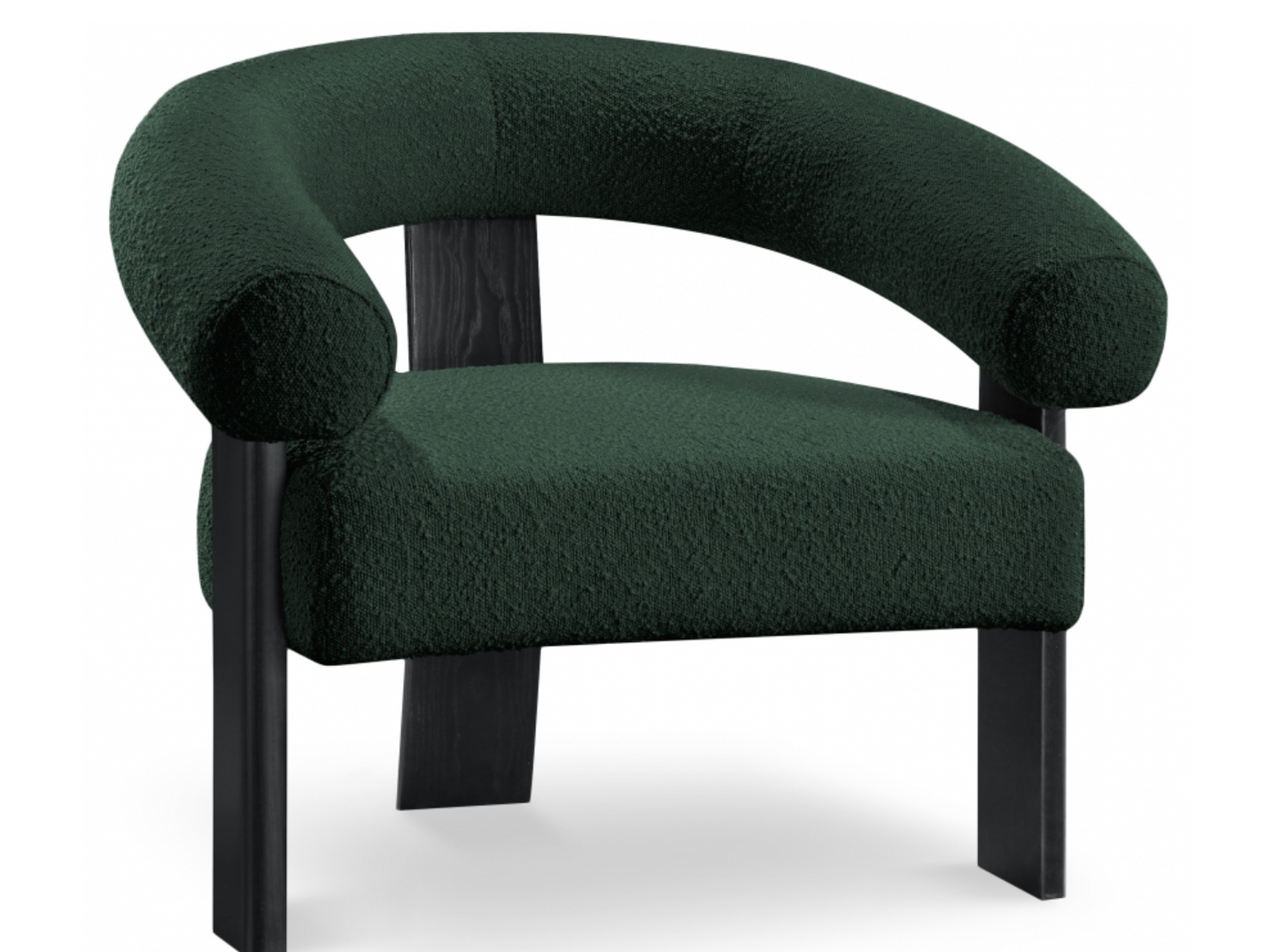 Winston Boucle Green Fabric Upholstered Accent Chair