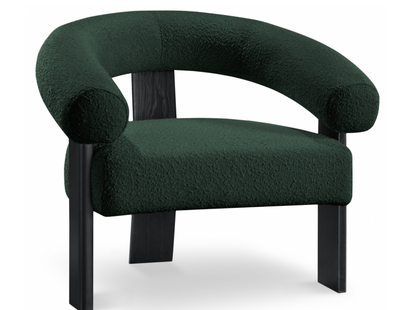 Winston Boucle Green Fabric Upholstered Accent Chair