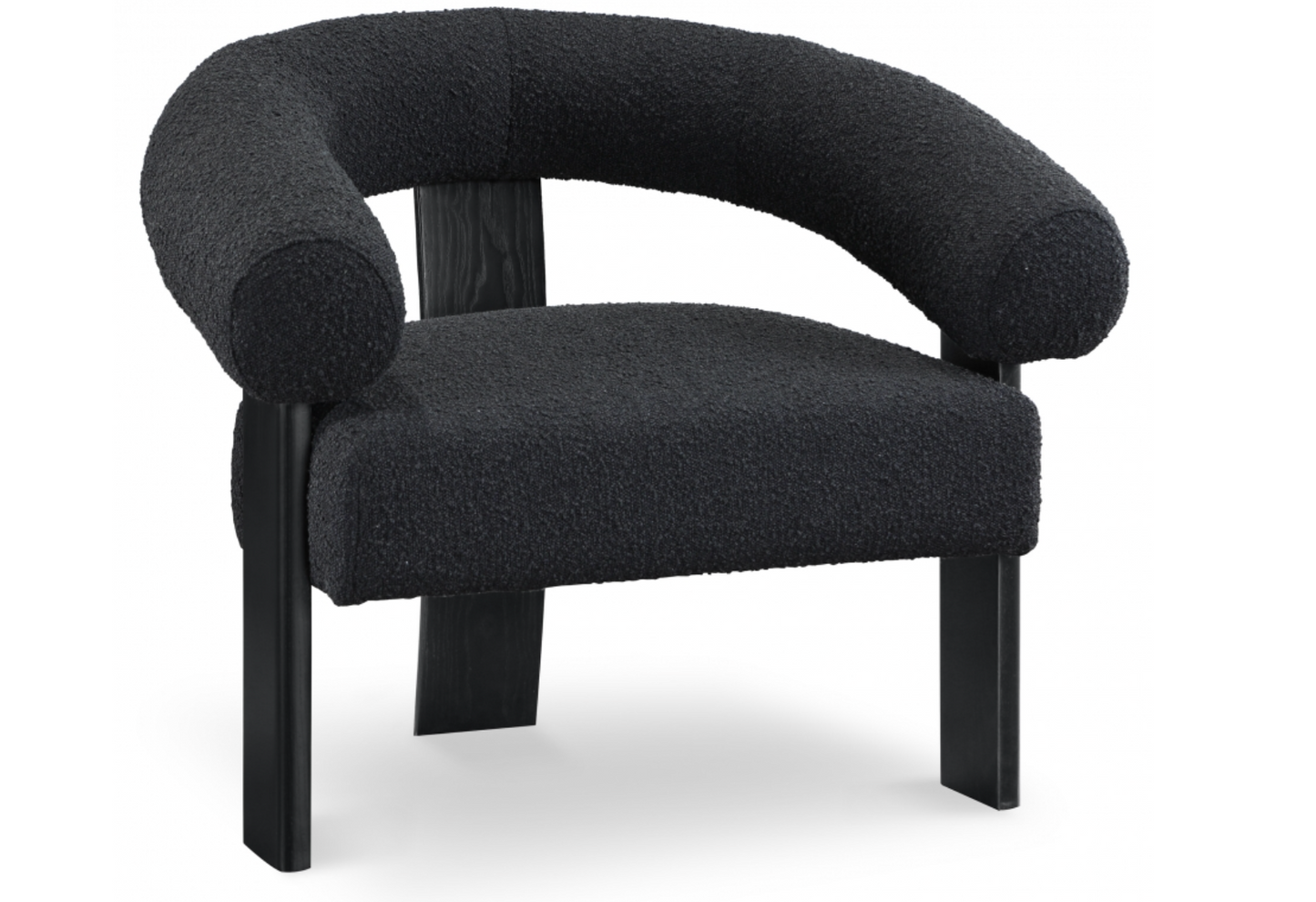 Winston Booucle Black Fabric Accent Chair