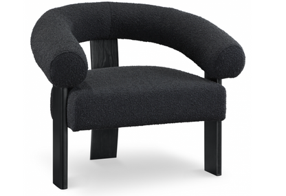 Winston Booucle Black Fabric Accent Chair