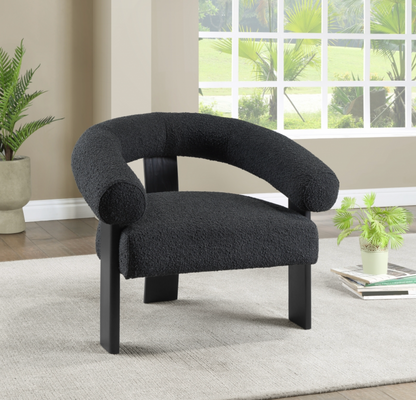 Winston Booucle Black Fabric Accent Chair