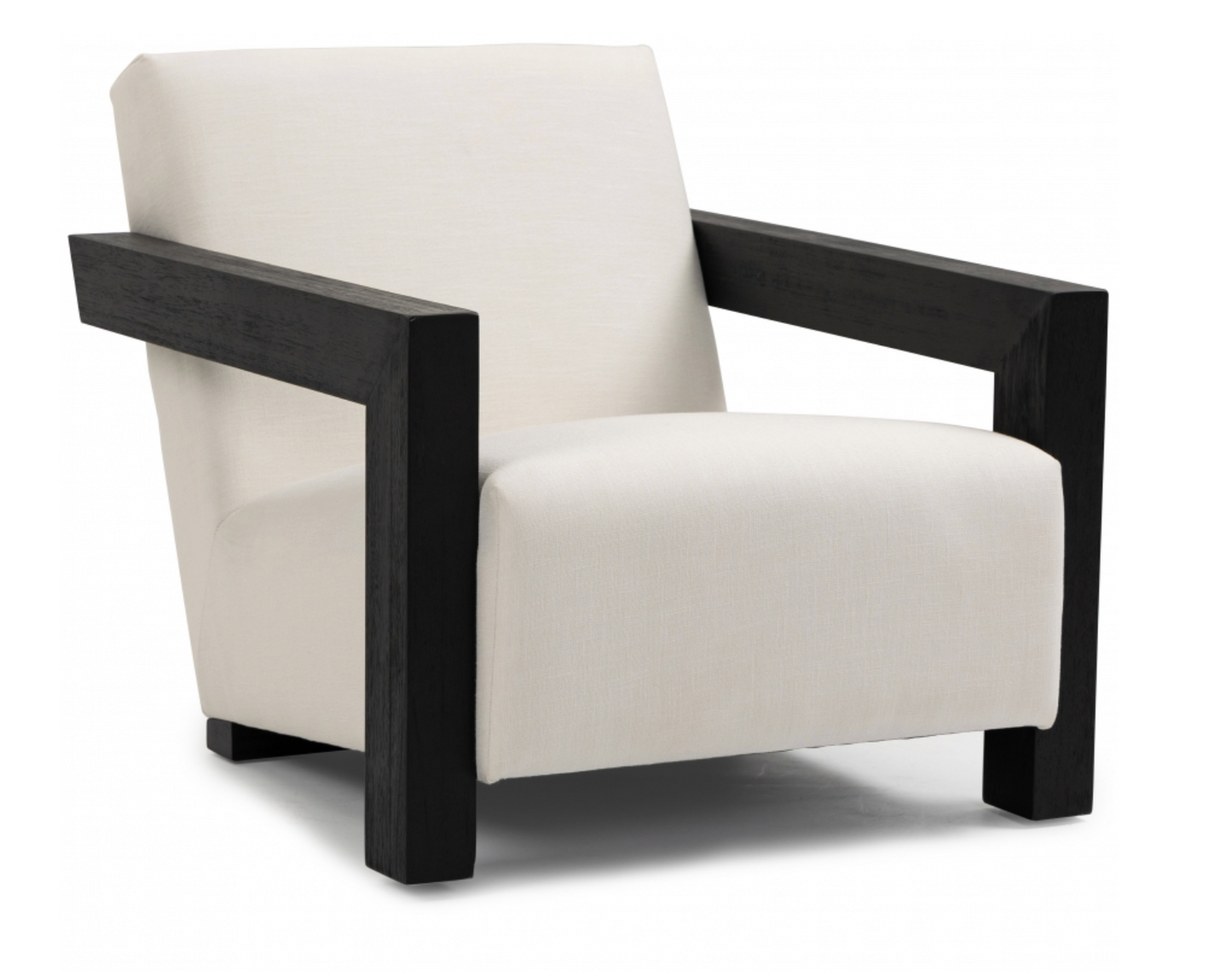 Ward Linen Textured Cream Fabric Upholstered Accent Chair