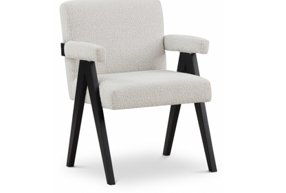 Woodloch Boucle Cream Fabric Upholstered Accent Chair