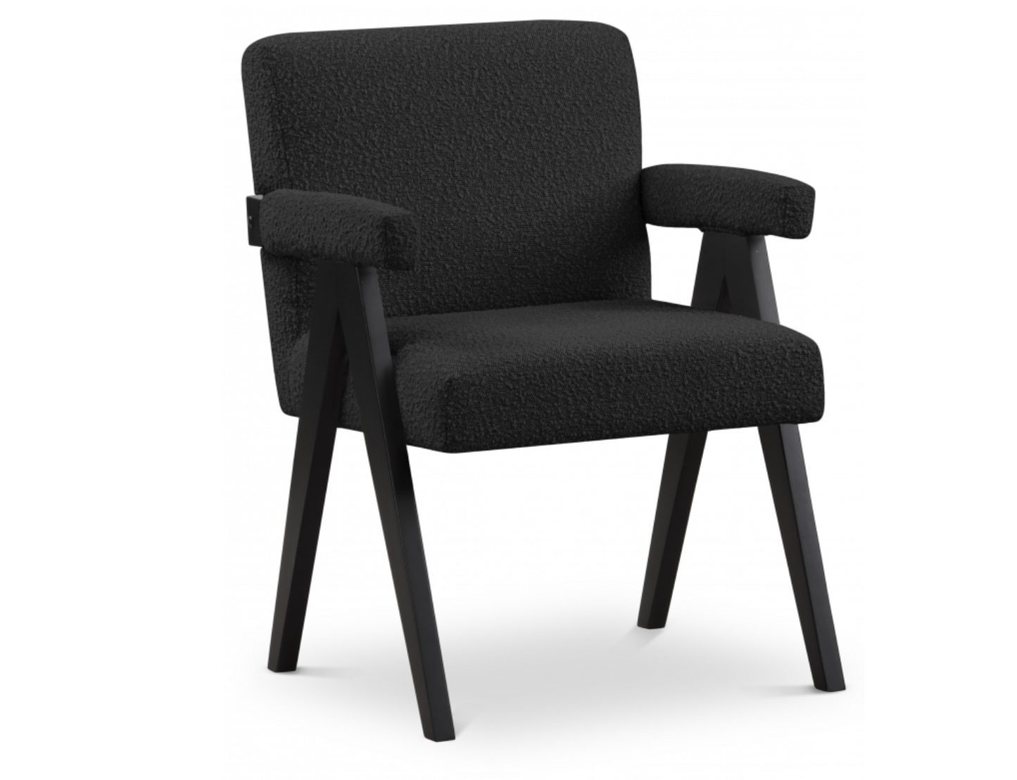 Woodloch Boucle Black Fabric Upholstered Accent Chair