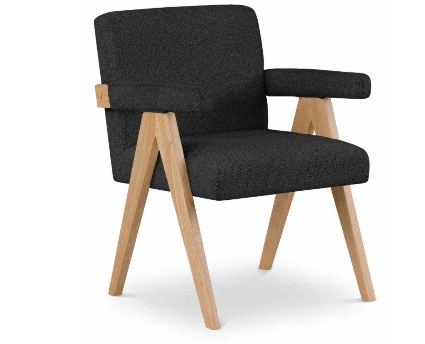 Woodloch Boucle Black Fabric Upholstered Accent Chair