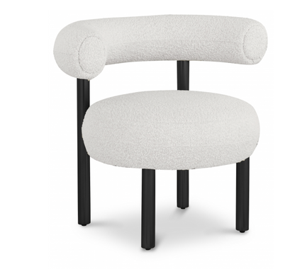 Bordeaux Boucle Cream Fabric Upholstered Accent Chair