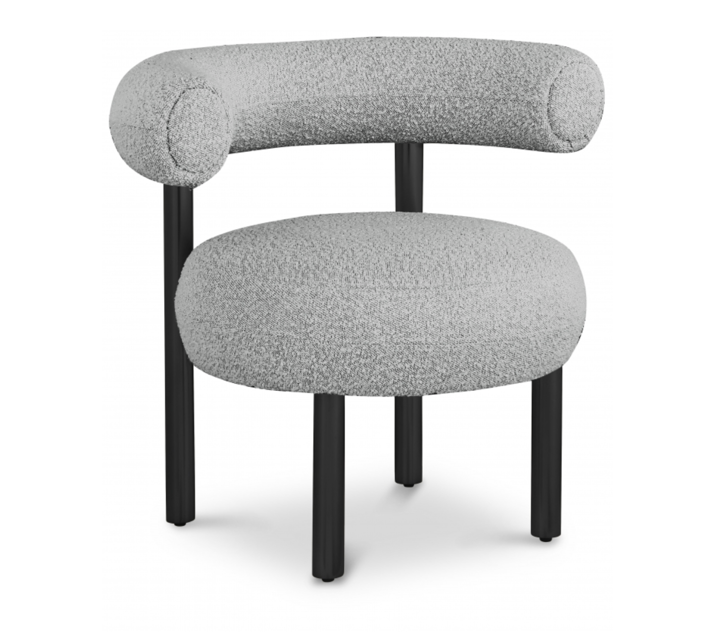 Hyde Boucle Grey Fabric Upholstered Chair