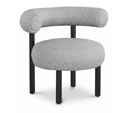 Hyde Boucle Grey Fabric Upholstered Chair