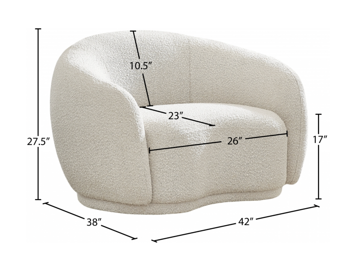 Hyde Boucle Cream Fabric Upholstered Chair
