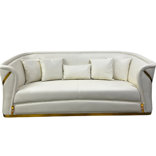 David White Napa Leather Sofa