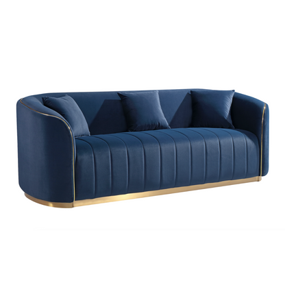Aleeya Black Velvet 3 Seater Sofa