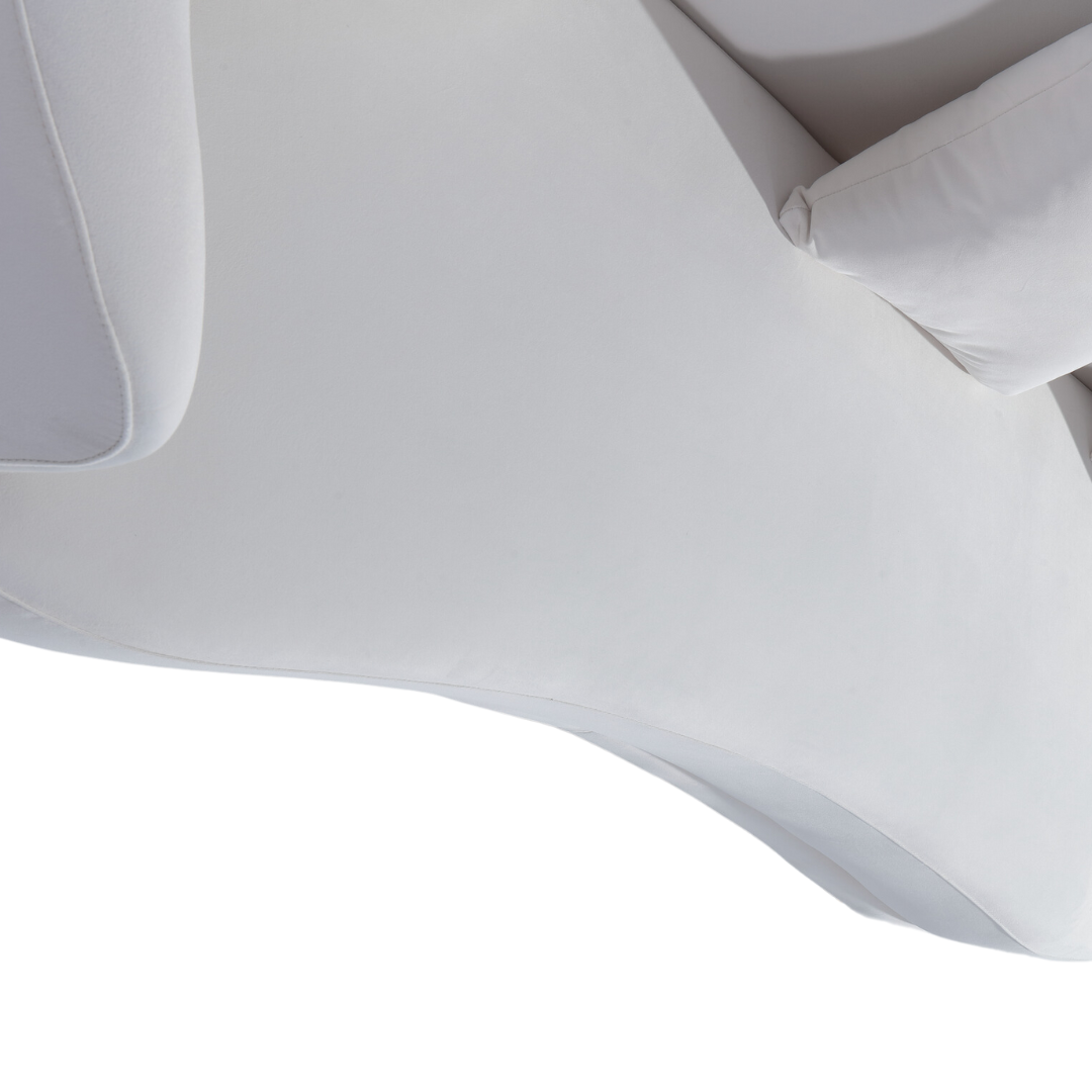 Ameena White Velvet 3 Seater Sofa