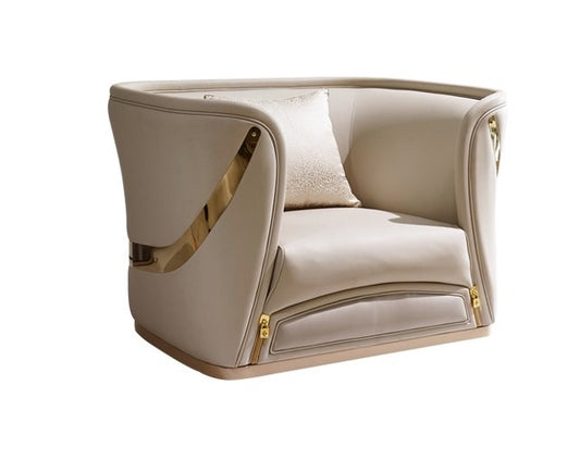 David White Napa Leather Sofa Chair