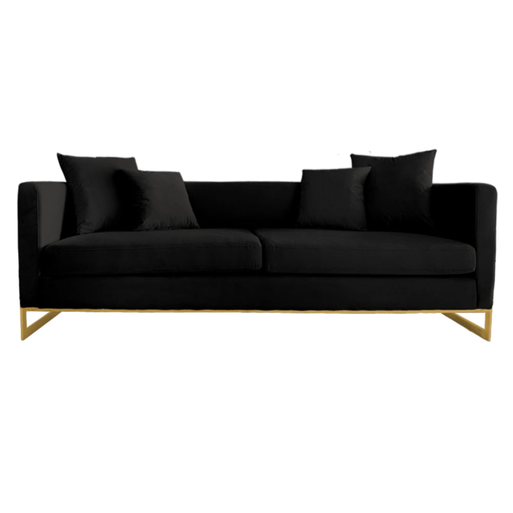 Bond Black Velvet Sofa