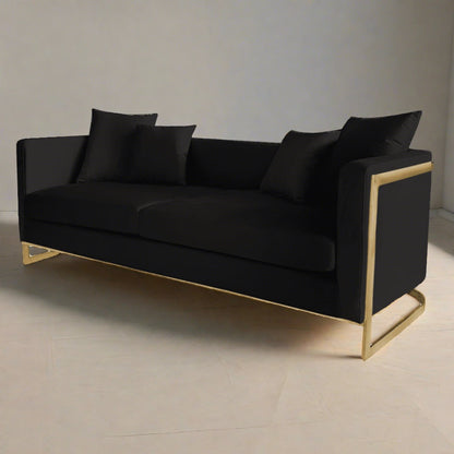 Bond Black Velvet Sofa