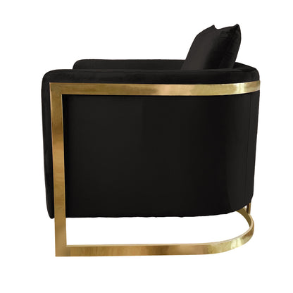 Bond Black Velvet Full Size Accent Chair