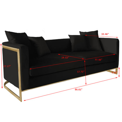 Bond Black Velvet Sofa