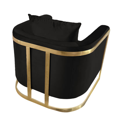 Bond Black Velvet Full Size Accent Chair