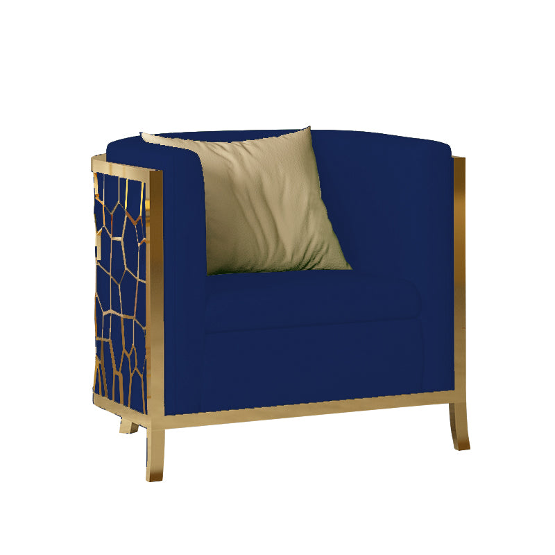 Genesis Blue Velvet Full Size Accent Chair