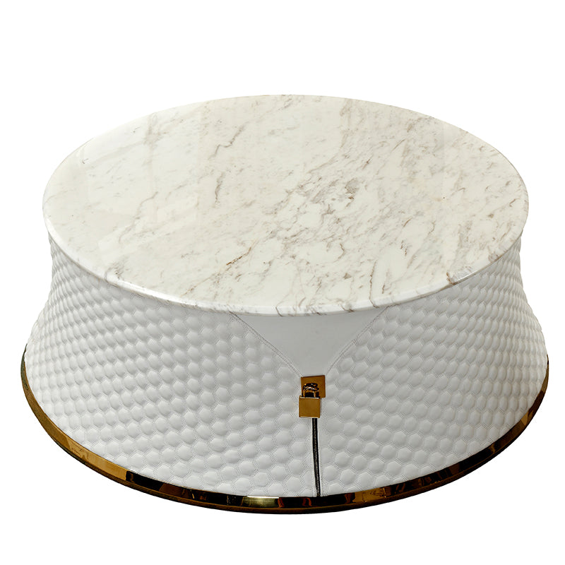 Hollace White And Gold Coffee Table