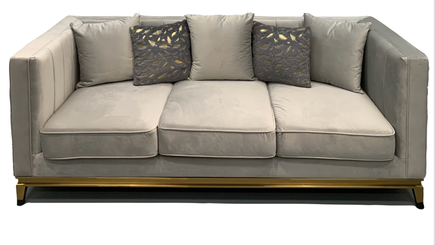Knight Light Grey Velvet Sofa