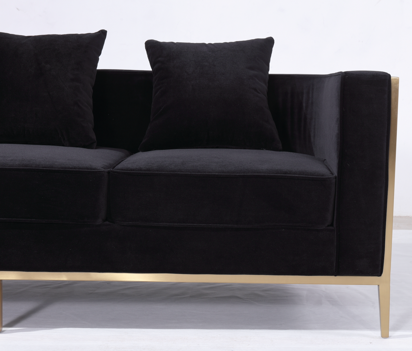 Genesis II Black Velvet Sofa