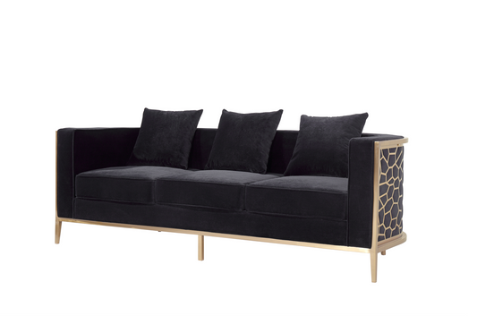 Genesis II Black Velvet Sofa