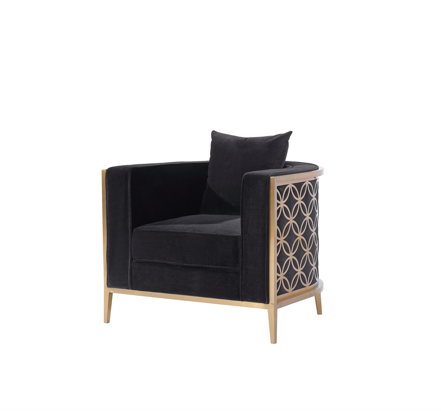 Veera Black Velvet Full Size Accent Chair