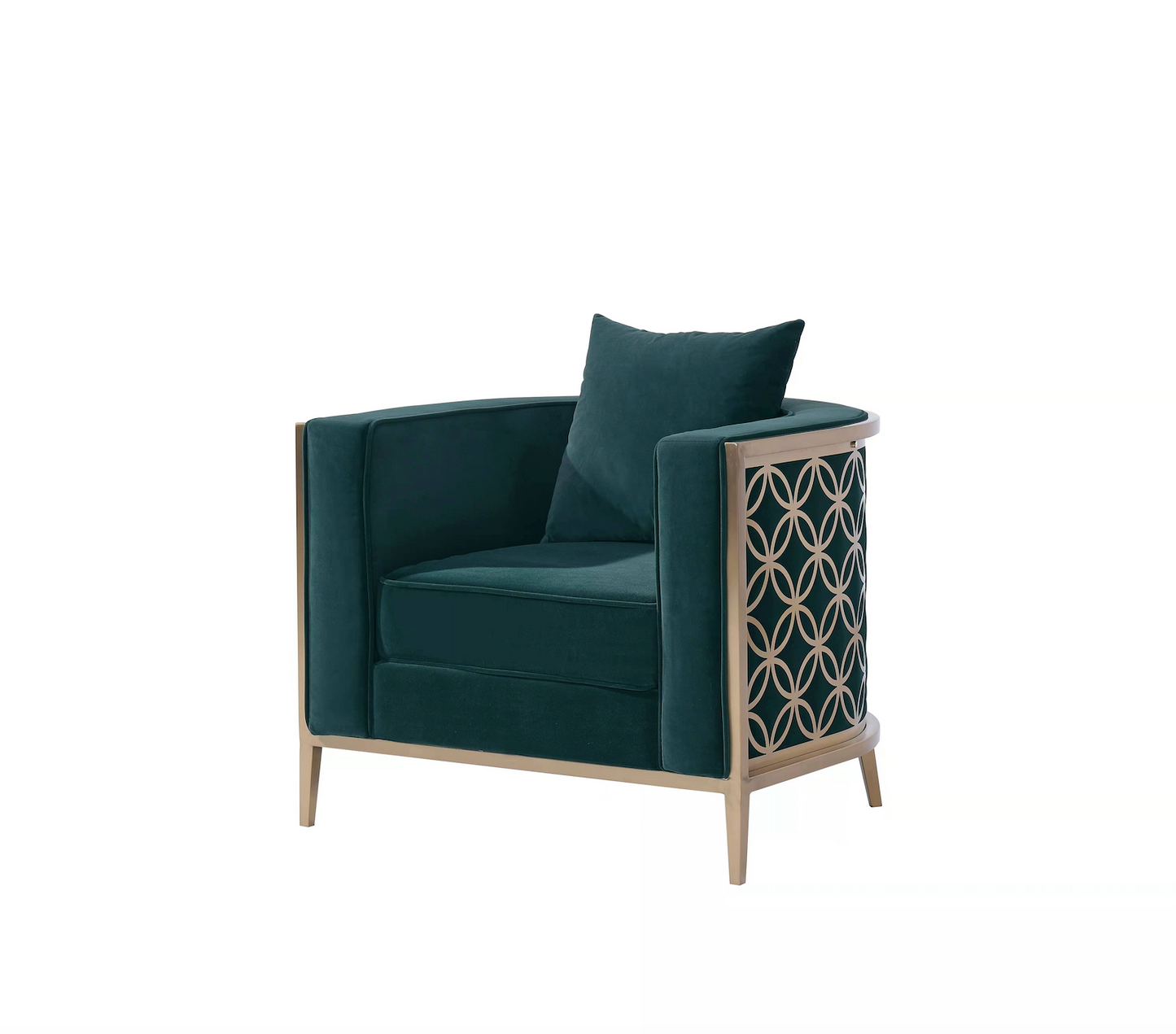 Veera Green Velvet Full Size Accent Chair
