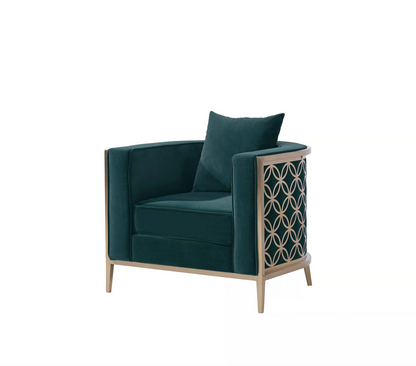 Veera Green Velvet Full Size Accent Chair