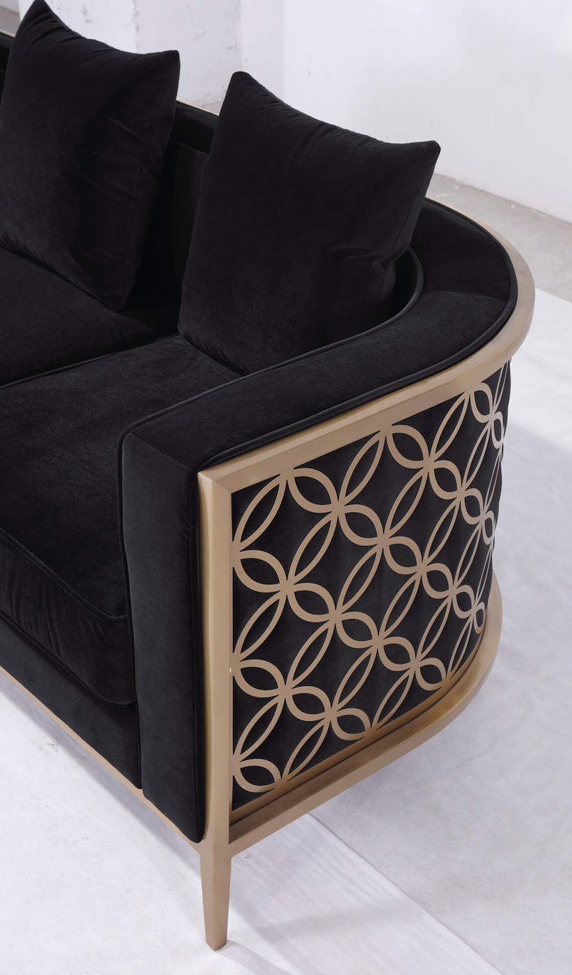 Black velvet online snuggle chair