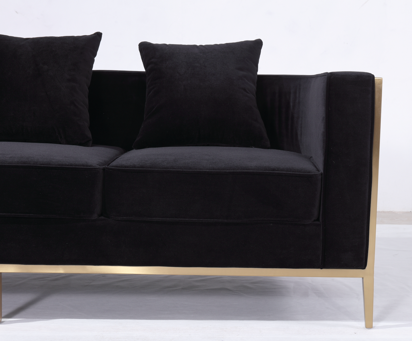 Veera Black Velvet Sofa