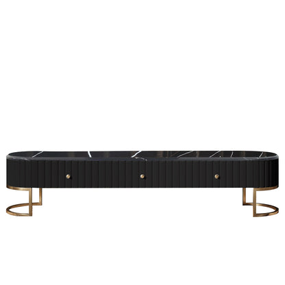 Monaco 80" Black and Gold Media Stand