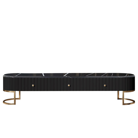 Monaco 80" Black and Gold Media Stand