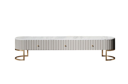 Monaco 80" White and Gold Media Stand